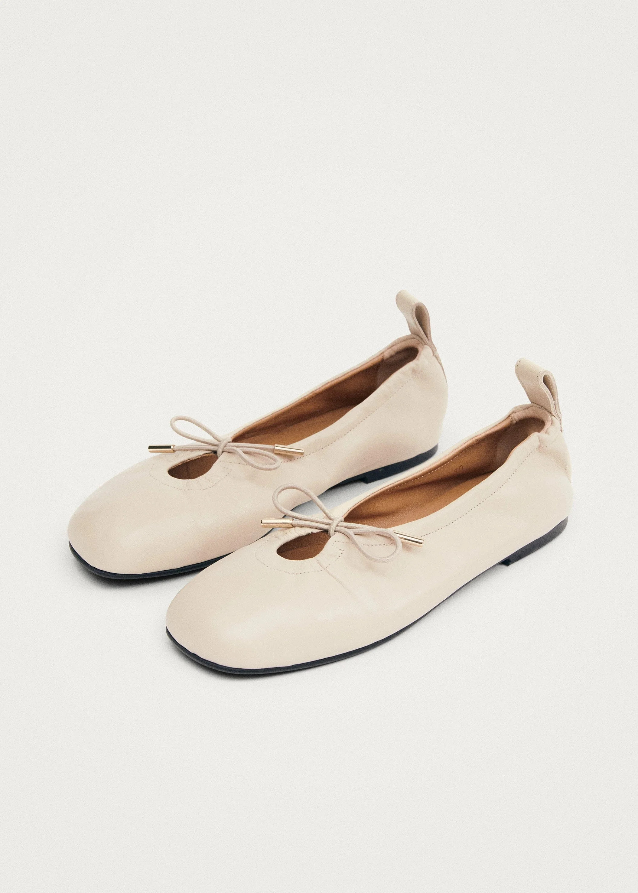 Rosalind Cream Leather Ballet Flats | ALOHAS | ALOHAS (Global)