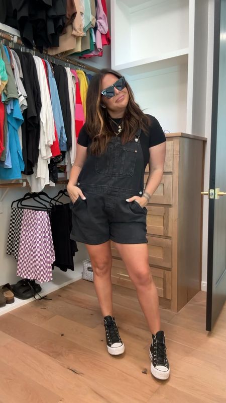 Simple but comfortable summer outfit. 
Best base layer tee: XXL I also get the XL
Overalls: XL
Converse High Top: Size down 1/2 size
Sunglasses launch this week!


#LTKMidsize #LTKFindsUnder50 #LTKStyleTip
