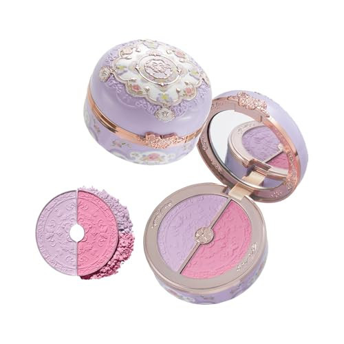 Flower Knows Butterfly Cloud Collar Rouge Box Highlighting & Blush Duo Powder,Purple+Berry Two Tone Matte Blush for Cheeks Bulidable & Blendable for Women & Girls,0.21 Oz(04 Fluttering Romance) | Amazon (US)