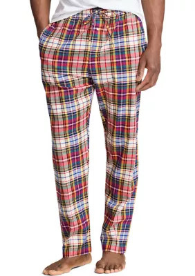 Polo Ralph Lauren Men's Red Plaid Flannel Pajama Pants, Medium | Belk
