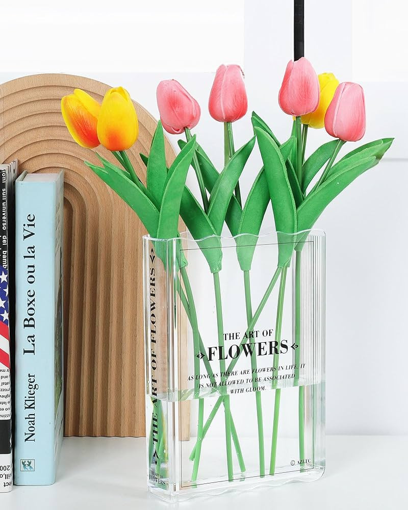 Book-Shaped Vase for Flowers, Book Lovers Gifts, Aesthetic Room Decor Cute Flowers Vases & Must-H... | Amazon (US)