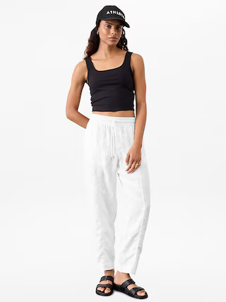 Retreat High Rise Linen Ankle Pant | Athleta