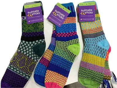 Solmate Socks Mismatched Crew Socks, Men/Women, USA, 3 Pairs socks Sz Large | eBay US