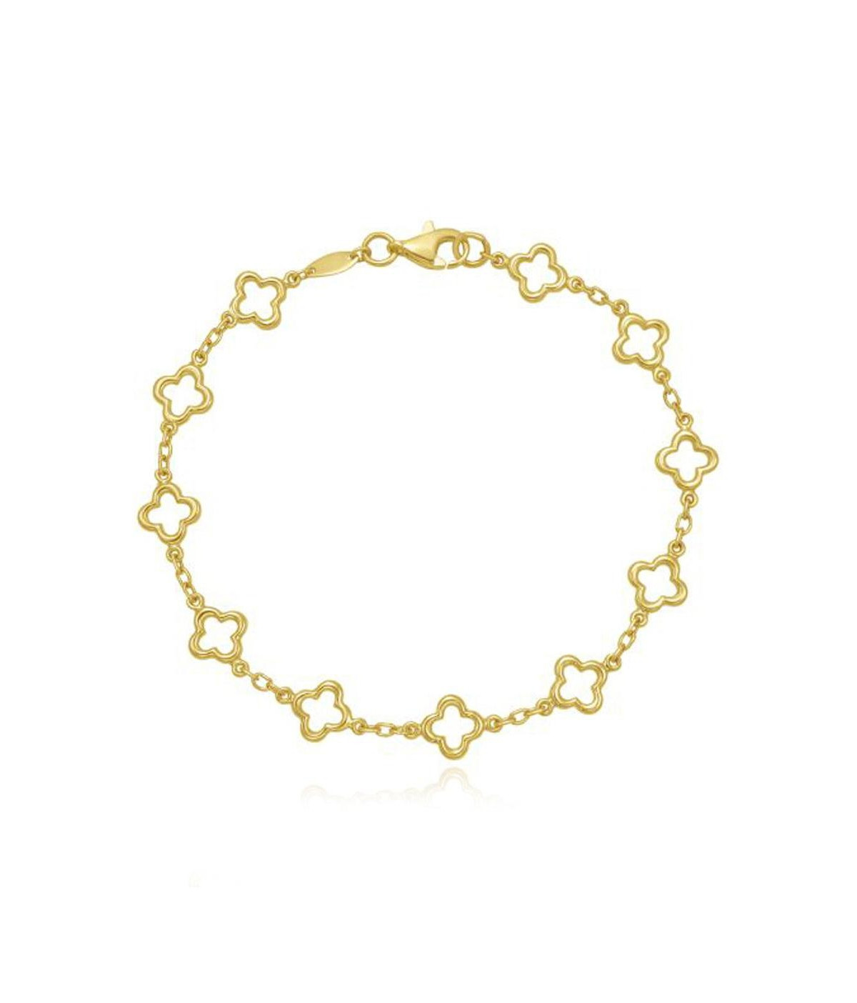 The Lovery Mini Gold Open Clover Bracelet 14K Gold - Gold | Macy's