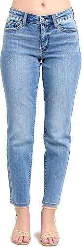 Judy Blue Women's Mid Rise Vintage Slim Fit Jeans | Amazon (US)