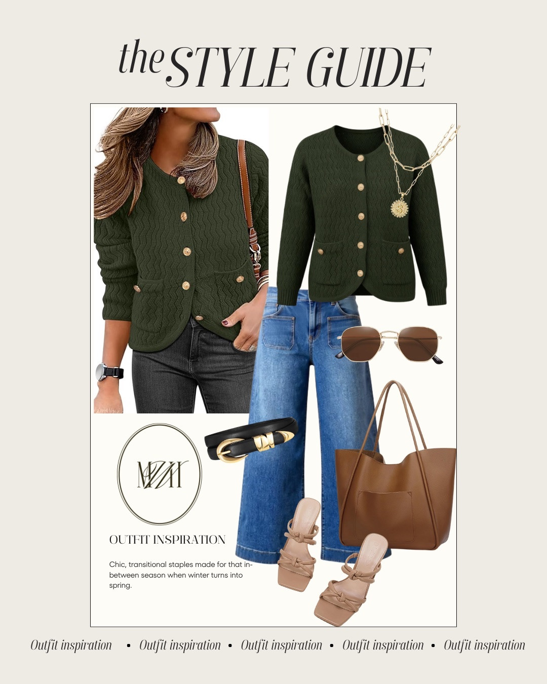 Effortless everyday elegance. ✨ This forest green cardigan paired with wide-leg denim and tan accessories is the perfect transition look.

#LTKstyletip #casualchic #winterstyle #springtransition #everydayoutfit #styleguide #greenandgold #ltkit

#LTKValentine #LTKdayinmylife #LTKWorkwear