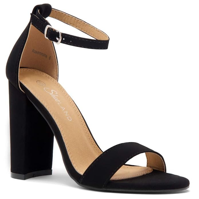 Herstyle Rosemmina Womens Open Toe Ankle Strap Chunky Block High Heel Dress Party Pump Sandals | Amazon (US)