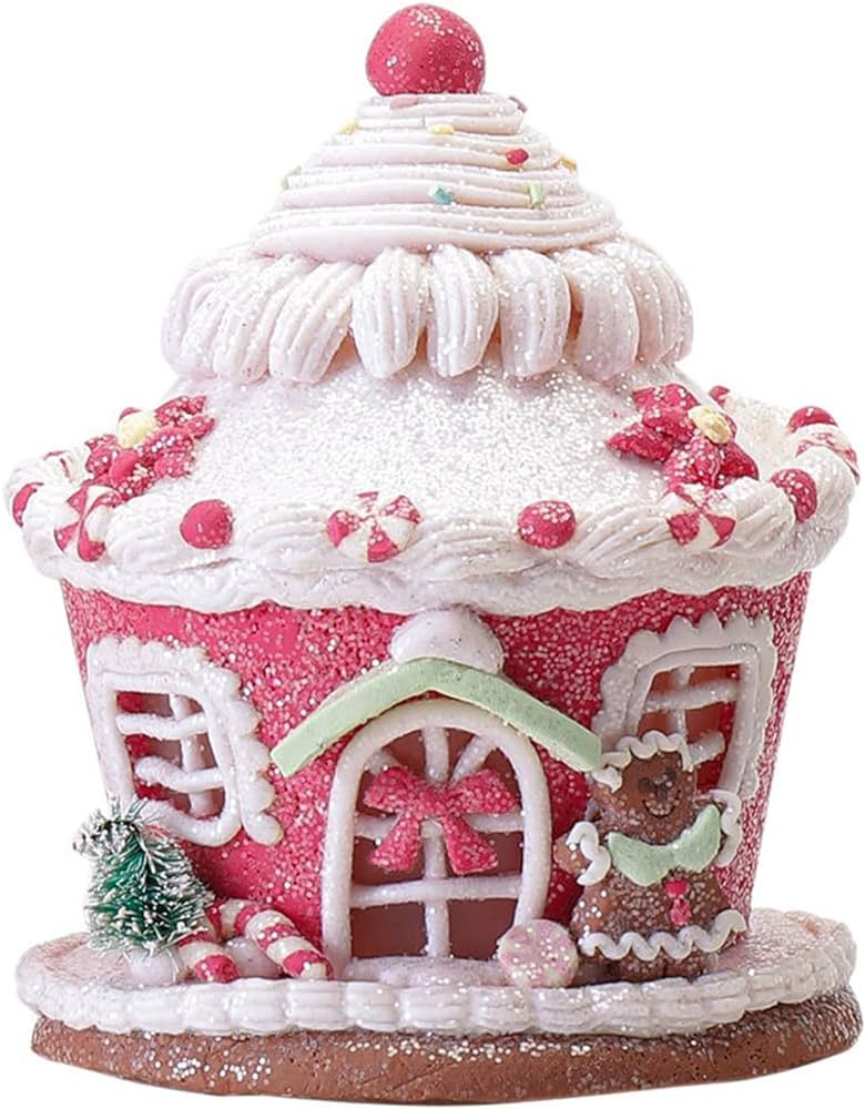 Amazon.com: WDDH Lighted Christmas Gingerbread House Ornaments, Christmas Candy Gingerbread House... | Amazon (US)