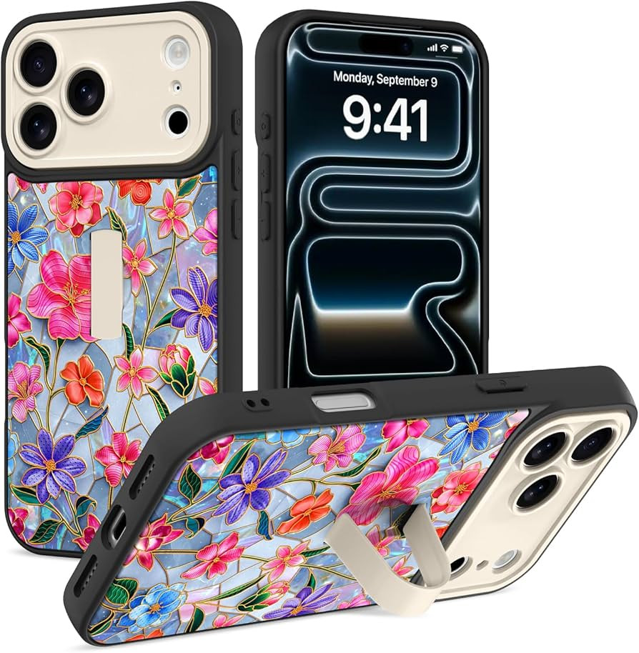 Phone Case Made for fit for iPhone 17 Pro, Strap Stand, Cover for Girls Women -Flower | Amazon (US)