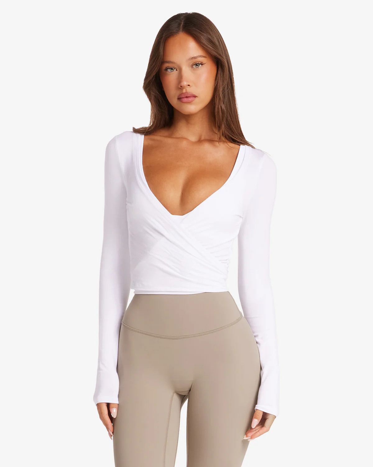 Ballet Wrap Top | White | Crop Shop Boutique US