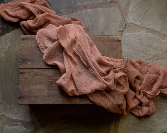 Cheese Cloth Table Runner Rustic Wedding Decor Terracotta - Etsy | Etsy (US)