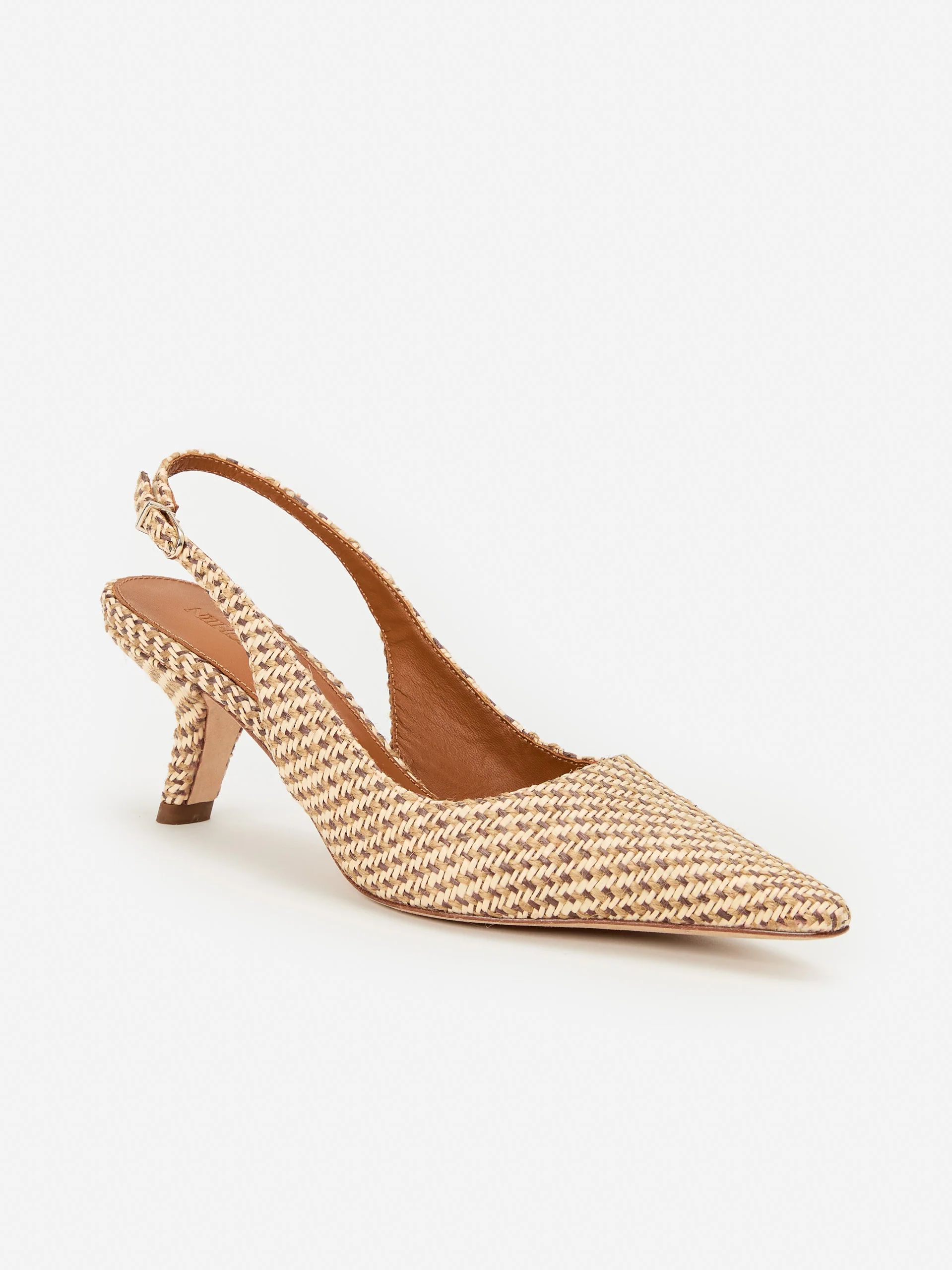 Cassidy Grasscloth Slingback Heels | J.McLaughlin