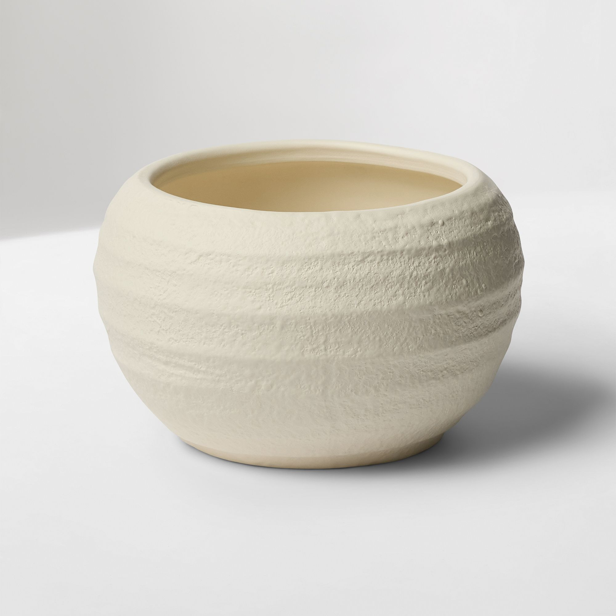 Rounded Ceramic Fluted Tabletop Planters | West Elm (US)