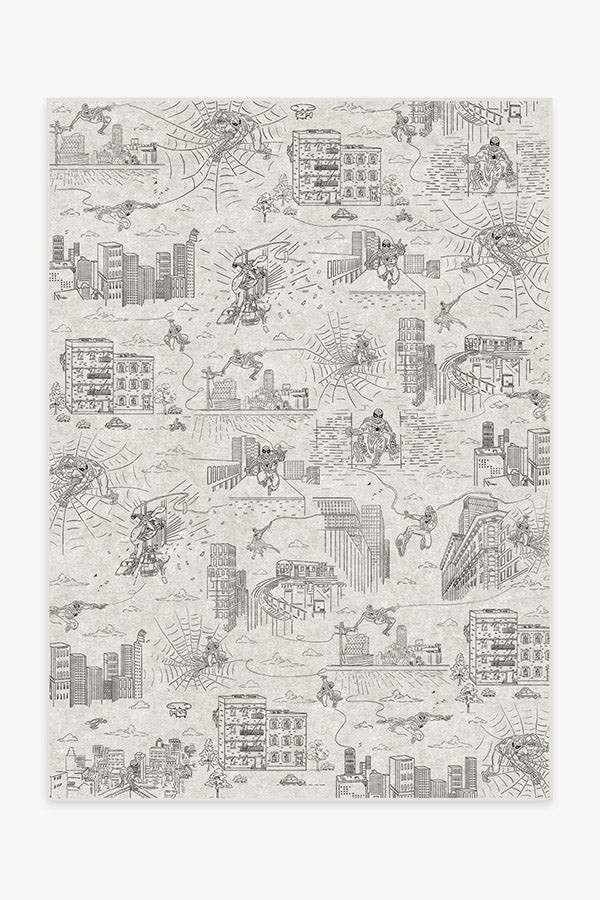 Web City Ink Black Rug | Ruggable