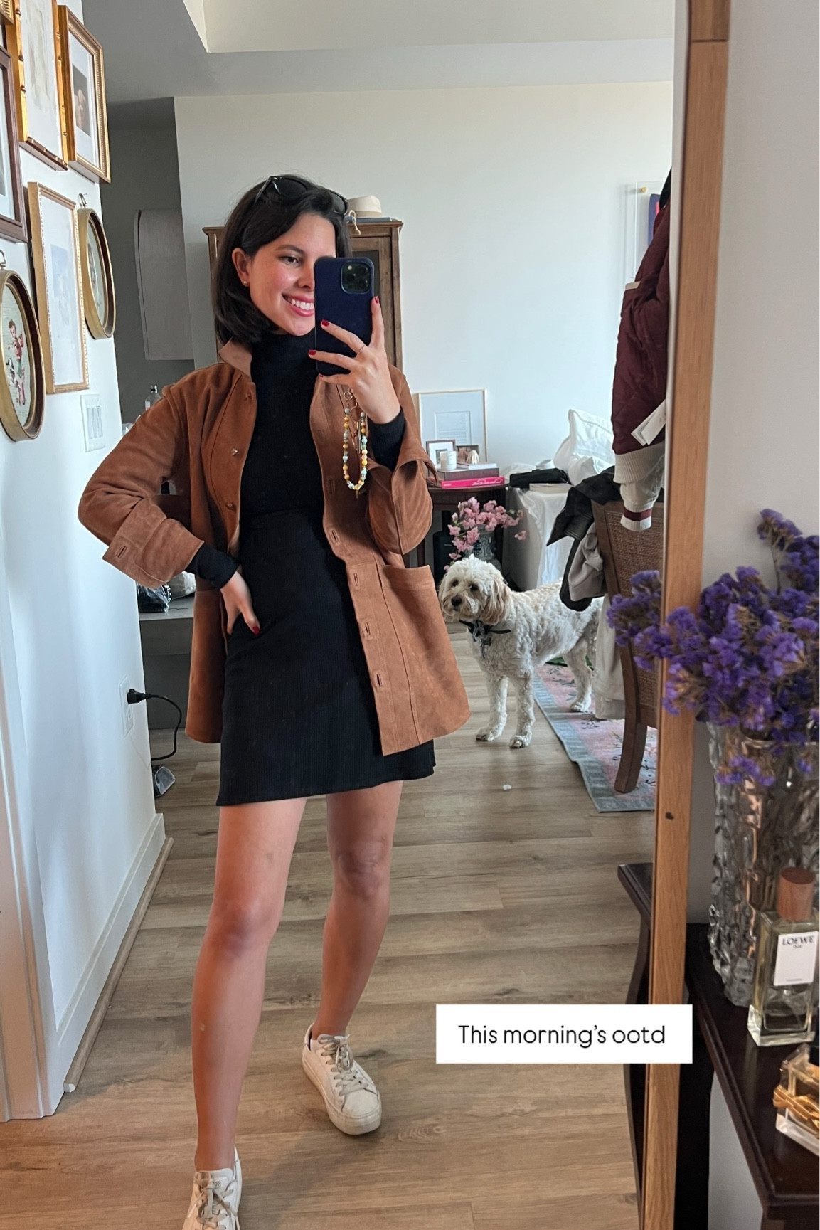 Barn jacket, turtleneck dress, black dress, Friendsgiving outfit, thanksgiving Eve outfit, suede jacket, Sezane 

#LTKFindsUnder100 #LTKStyleTip