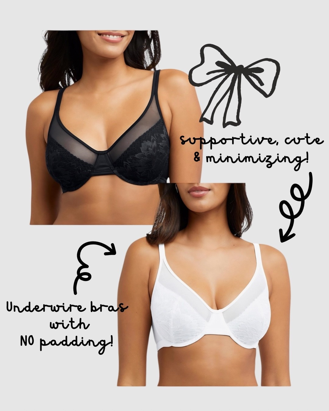 Simple and sexy minimizer bra from Bali, no padding, semi sheer lace, and underwire for support !￼￼

date night outfits, amazon finds 

#LTKmomlife #LTKselfcare #LTKMidsize