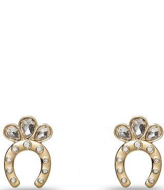 Lele Sadoughi Horseshoe Crystal Stud Earrings - Crystal | Dillard's