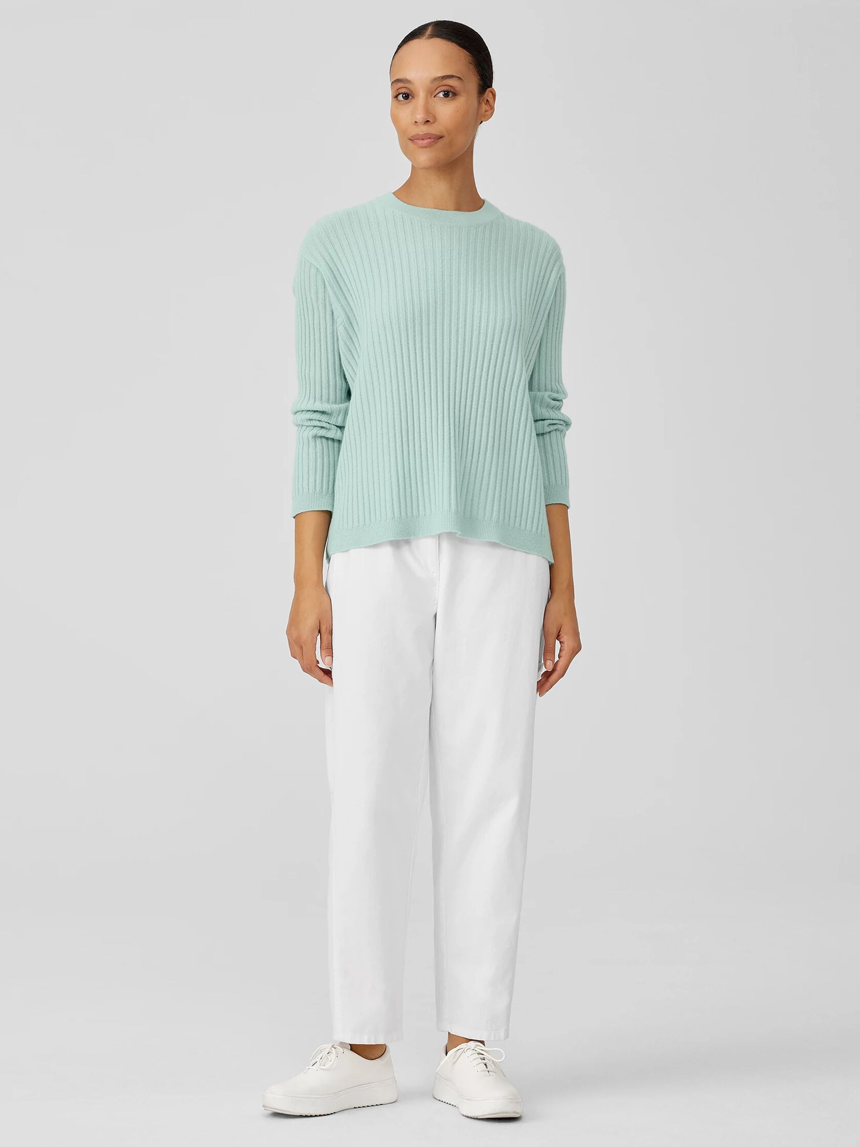 Italian Cashmere Crew Neck Top | Eileen Fisher