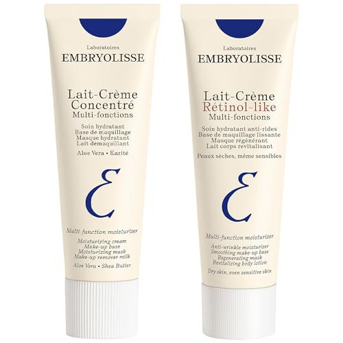 Embryolisse Lait-Crème Concentré & Lait-Crème Retinol-Like Bundle, Anti-Aging Multifunction Moisturizing Duo, With Shea Butter & Aloe Vera, 2.54 Fl Oz Ea | Amazon (US)