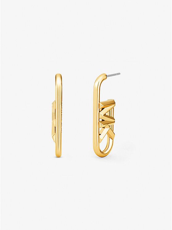 Precious Metal-Plated Brass Empire Logo Earrings | Michael Kors US