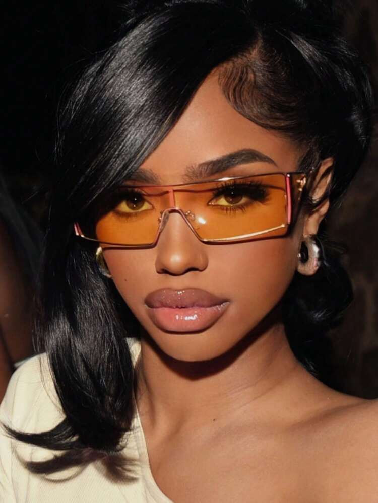 1PC Metal Frame Fashion Glasses Vintage Fashion Glasses Beach Camping Accessories For Women Shades Basics Business Casual Woman Vacation Outfits Women Suit For Summer Hoodie Jackets Dress And Long Sleeve Shirt | SHEIN
