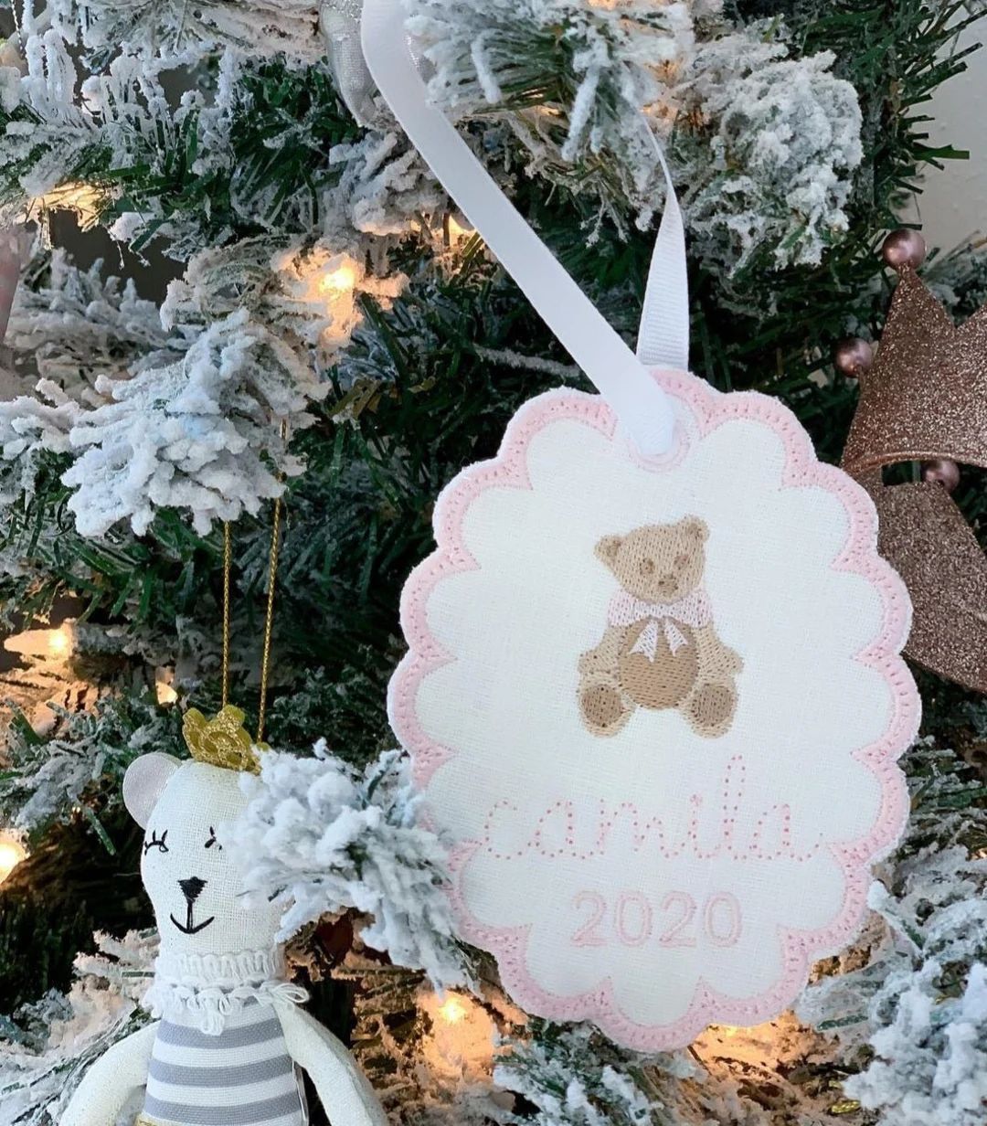 Teddy Bear Christmas Ornament, Personalized Christmas Ornament, Baby's First Christmas, Baby Boy ... | Etsy (US)