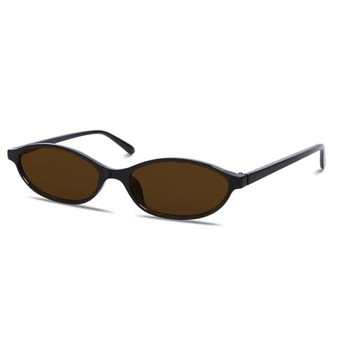 GUVIVI Retro Oval Sunglasses for Women Chic Cat Eye 90s Sunnies Lightweight Narrow Shades Trendy UV protection Sun Glasses | Amazon (US)