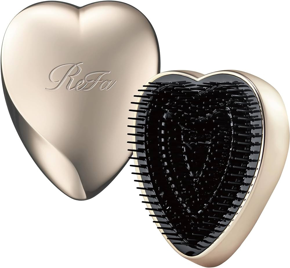 ReFa Heart Brush CHAMPAGNE GOLD | Heart-Shaped No-Tangle Brush for Thick Hair | Detangler Travel ... | Amazon (US)