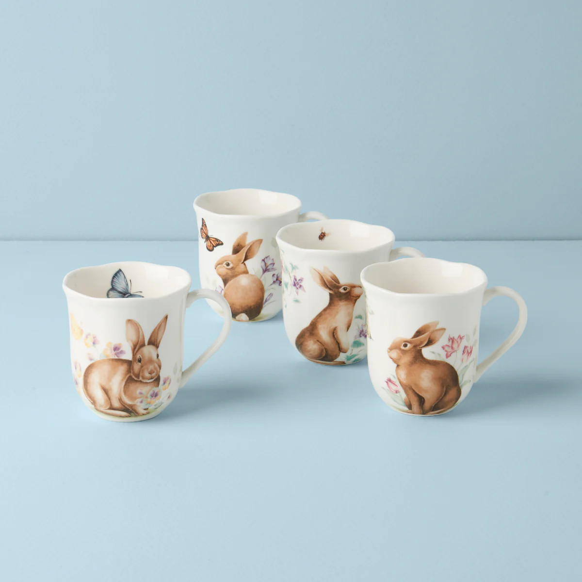 Butterfly Meadow Bunny Mugs, Set of 4 | Lenox