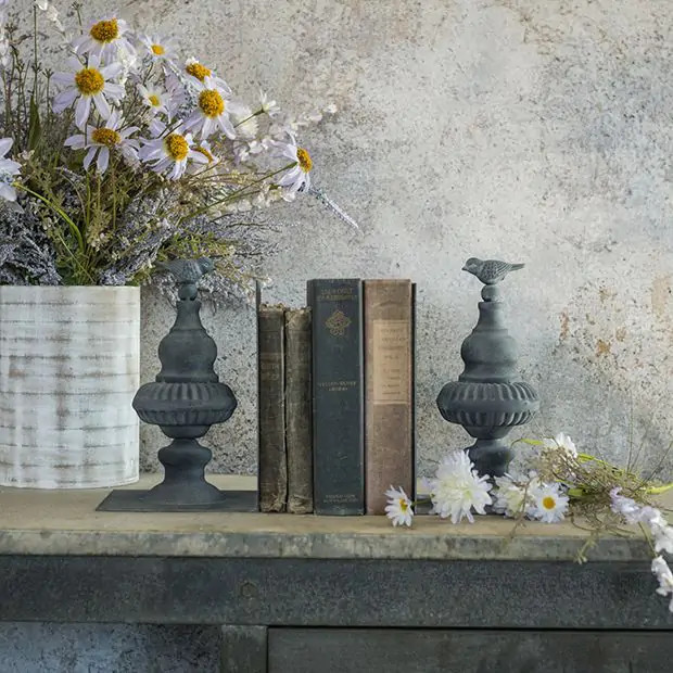 Perched Bird Metal Bookends | Antique Farm House