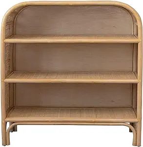 Creative Co-Op Handmade Rattan Curved Top and 3 Shelves Shelf, 35" L x 16" W x 32" H, Natural | Amazon (US)