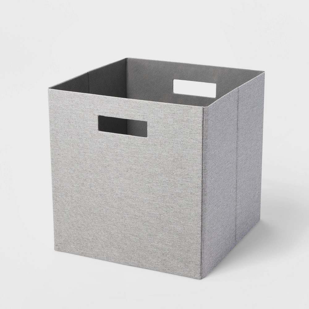 13"" x 13"" Fabric Bin Chunky Linen Light Gray - Brightroom | Target