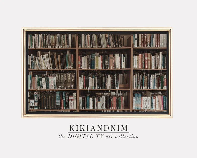 samsung frame tv art | library books samsung art tv | book art | dark academia tv art | bookish f... | Etsy (US)