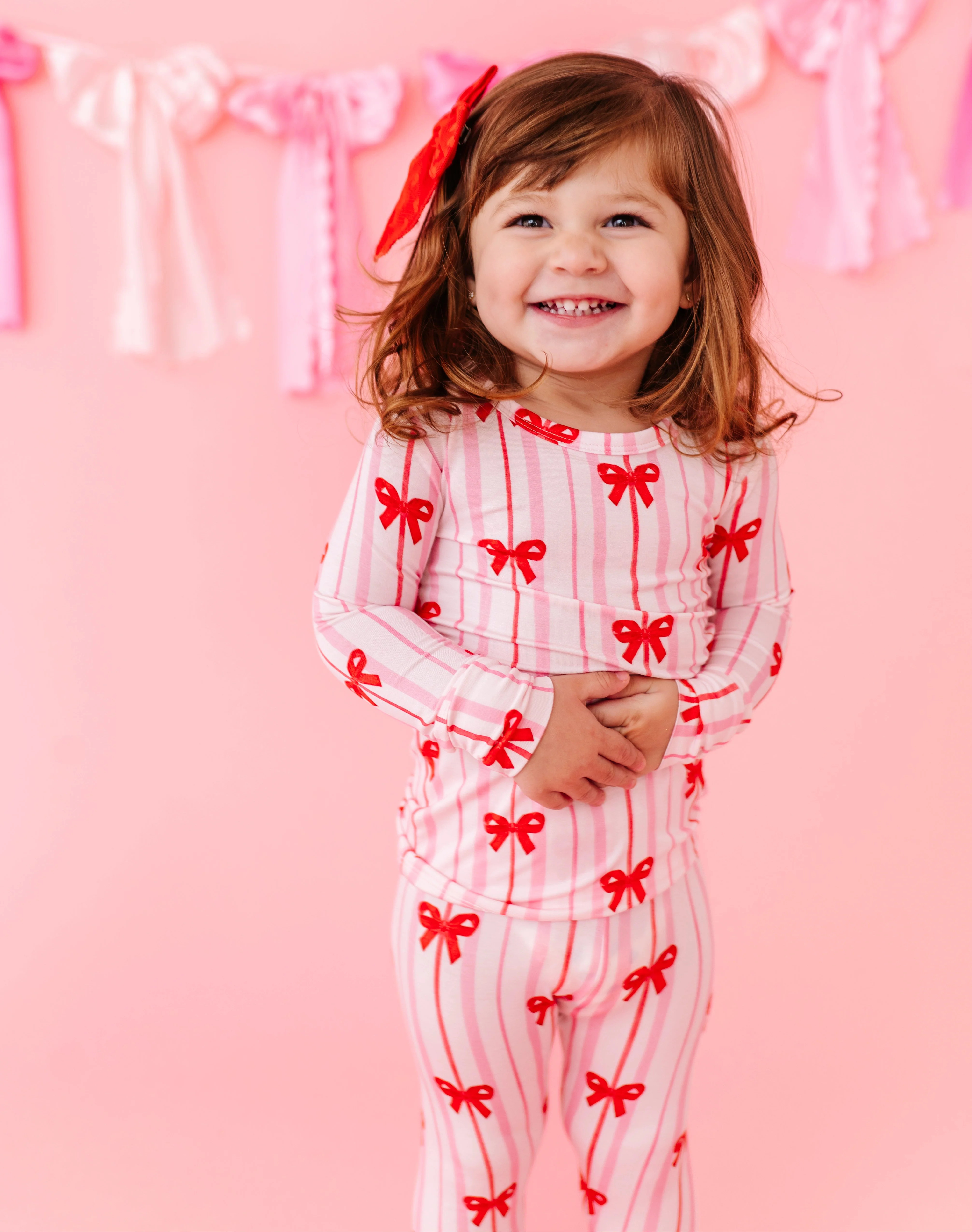 Ruby Ribbons 2-Piece Pajamas | Birdie Bean