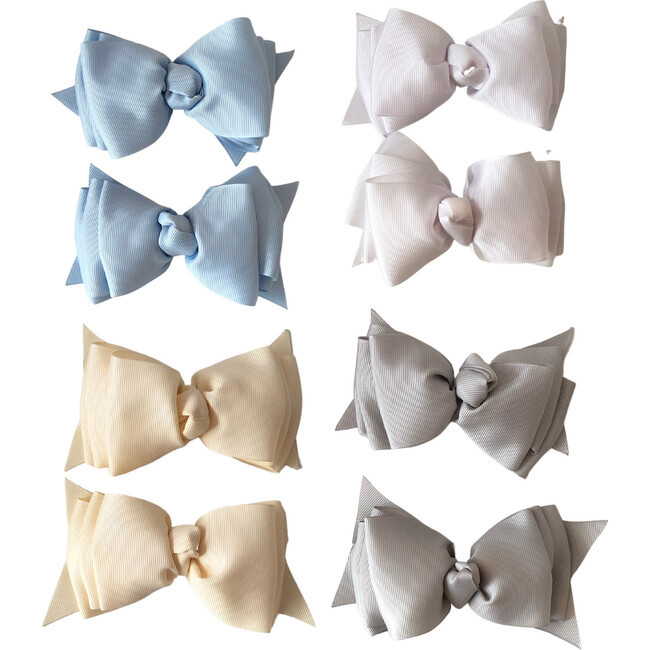 4 Pack Bow Set, Basic Neutrals | Maisonette