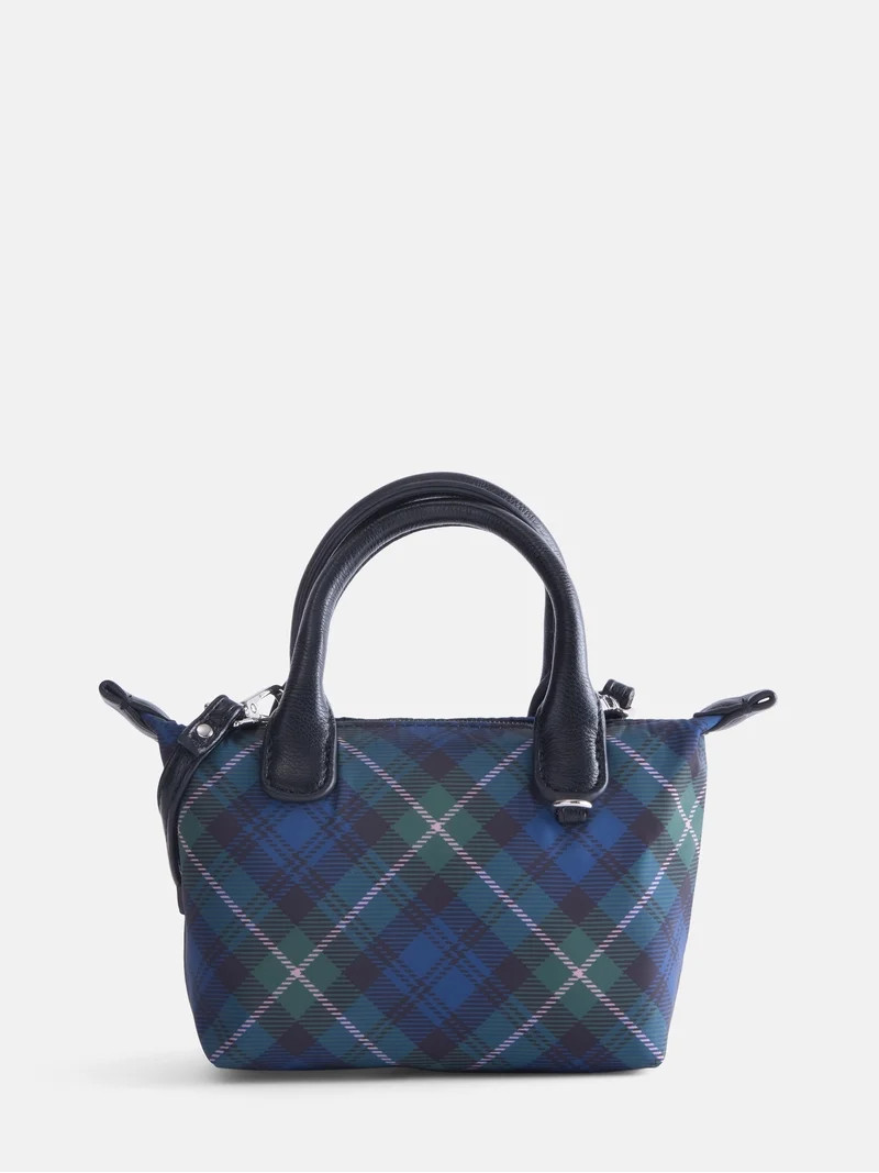 No Boundaries Women's Mini Tote Crossbody Bag, Plaid | Walmart (US)