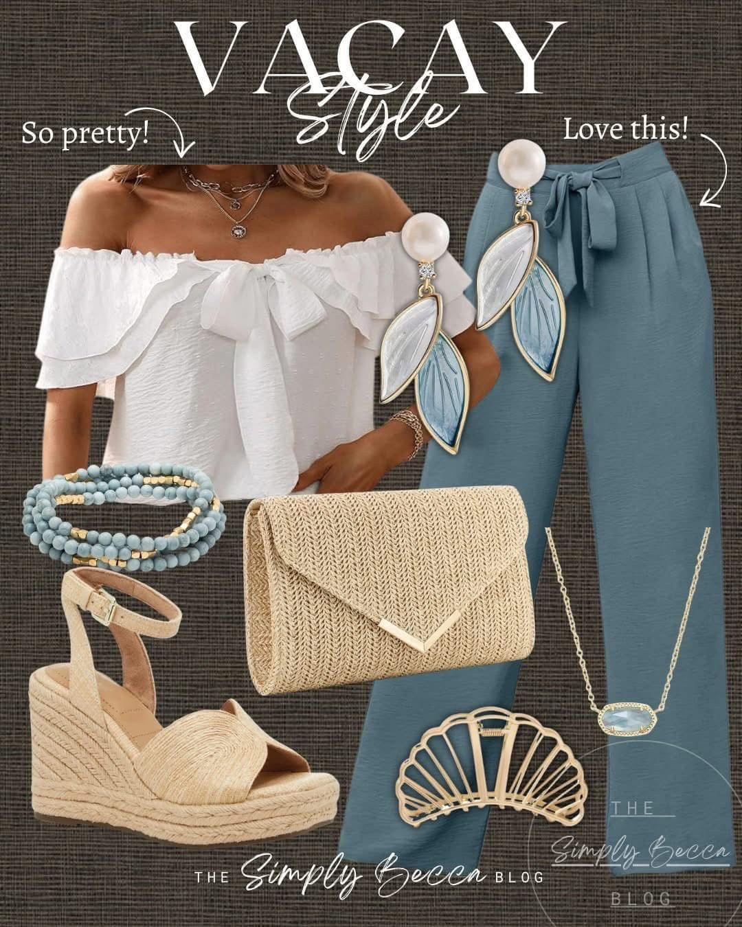 Okayyy 😍 This would be so cute for a vacation dinner.

@amazon @dsw 

 #ltkwomens #vacaystyle #vacationoutfits2026 #datenight #wovenclutch #wedgesandals #LTKootd #LTKPetite #LTKTravel