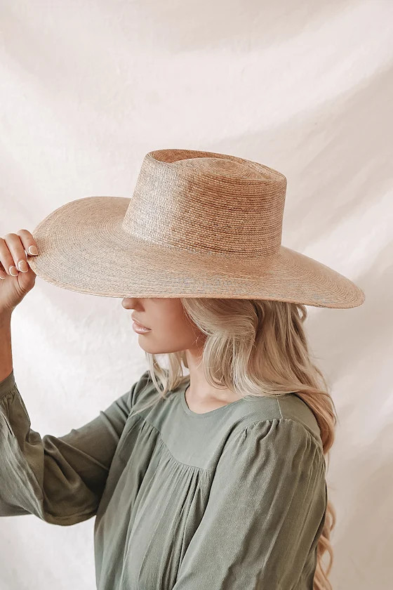 Palma Natural Beige Wide-Brimmed Boater Hat | Lulus (US)