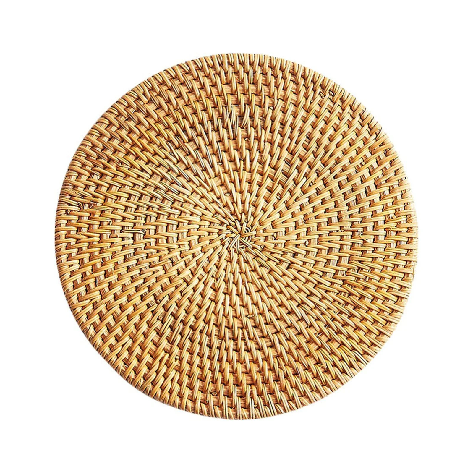 Round Woven Placemats Insulation Mat Table Mat,Boho Rattan Placemats Anti Scald Round Bowl Mat, F... | Walmart (US)