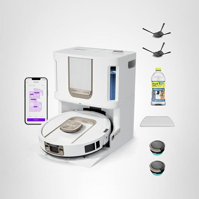 Shark Robot Vacuum & Mop Combo, PowerDetect ThermaCharged NeverTouch Pro, Self-Emptying, Self-Ref... | Amazon (US)