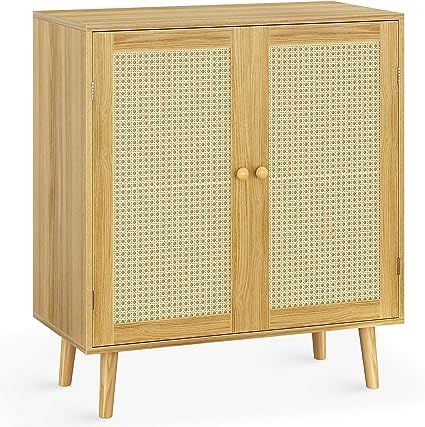 Huuger Buffet Cabinet with Storage, Storage Cabinet with PE Rattan Decor Doors, Accent Cabinet wi... | Amazon (US)