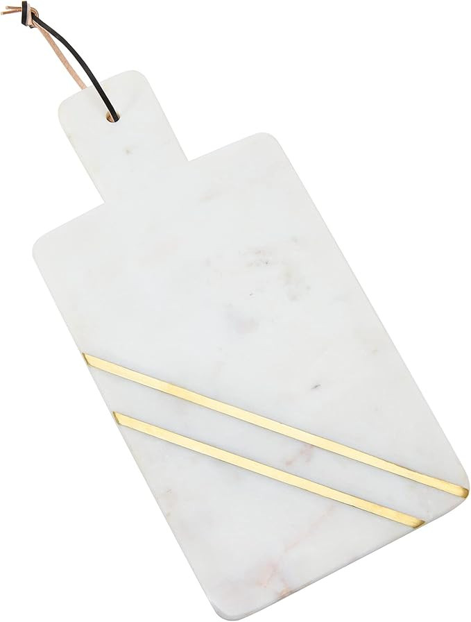 Main + Mesa Marble Cutting Board with Brass Inlay, White | Amazon (US)