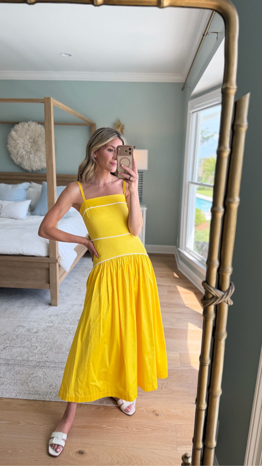 this alden adair dress is even prettier in person 🤍 wearing an XS and absolutely love the shape of this one. the color is stunning, the fit is so flattering, and it’s one of those dresses you can easily dress up with heels and jewelry or keep casual with sandals for summer dinners, showers, and weekends away. 

 #LTKootd #LTKSeasonal