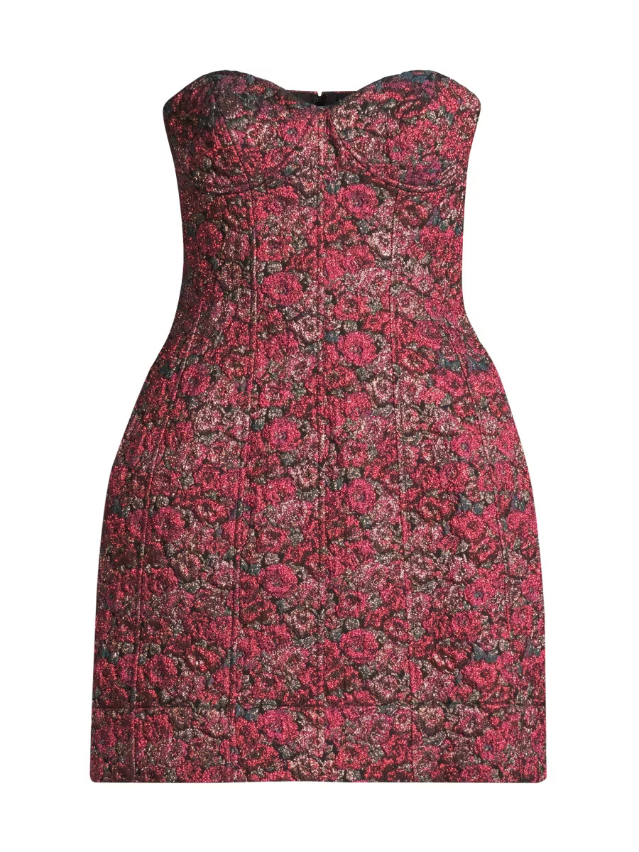Floral Jacquard Strapless Minidress | Saks Fifth Avenue