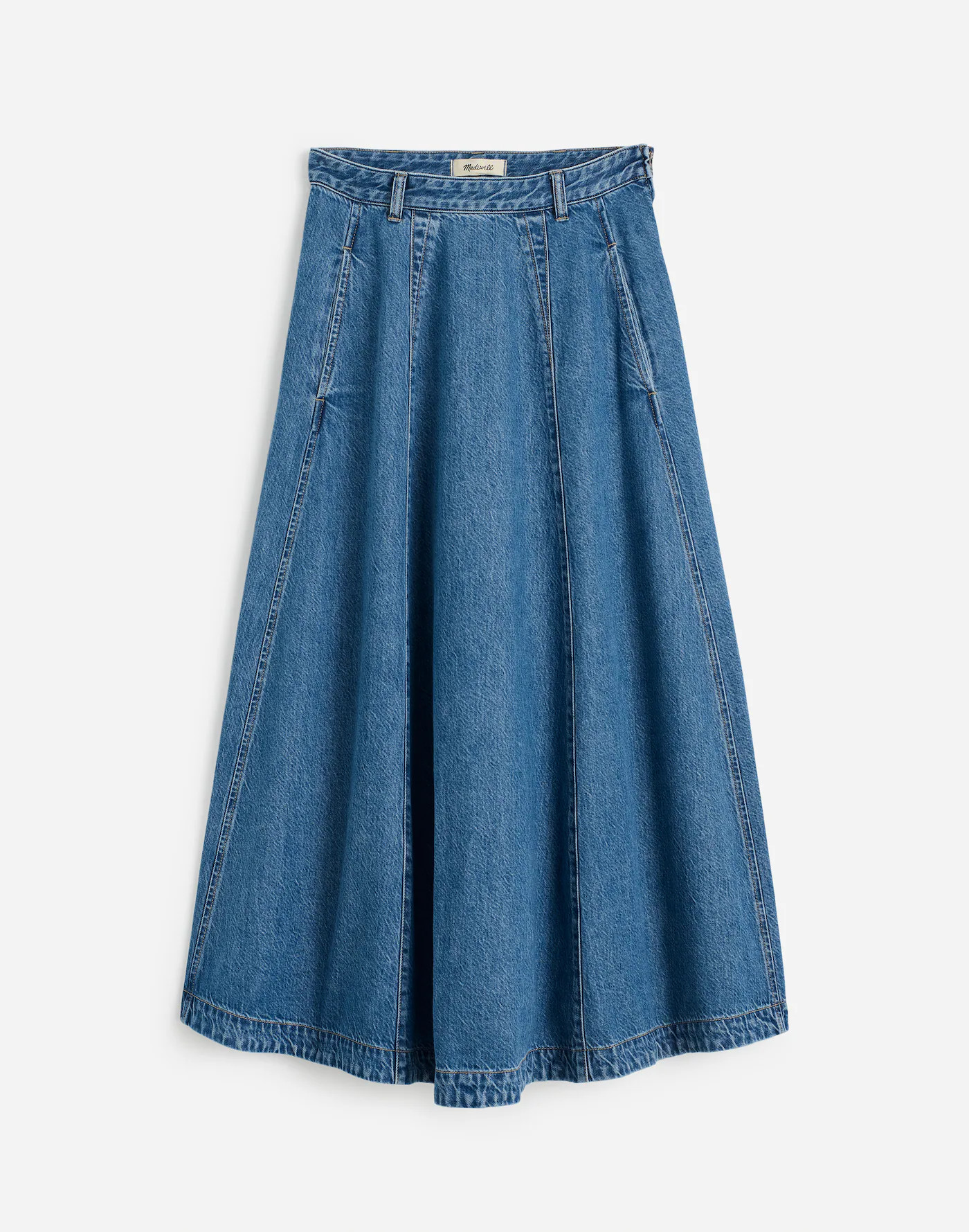 Midi Skirt in Robertson Wash: Airy Denim Edition | Madewell | Madewell