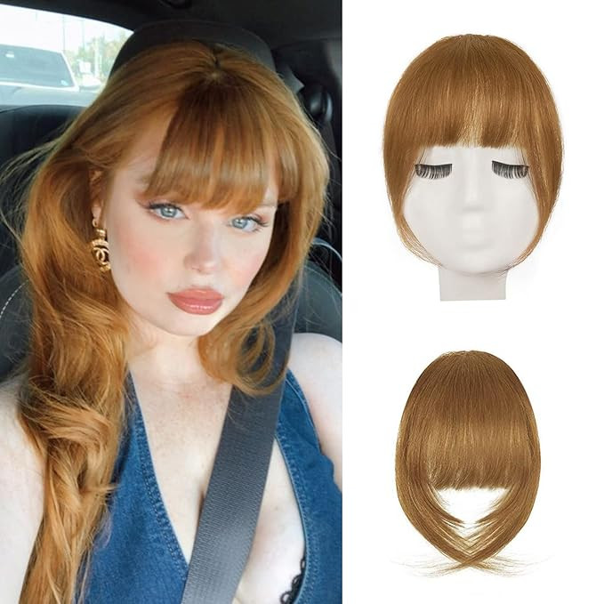 BARSDAR Human Hair Clip in Bangs - Real Human Hair Clip in Bangs for Women - Ginger Blonde French... | Amazon (US)