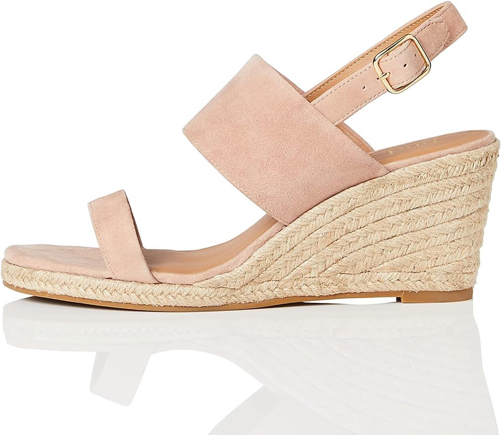 find. Women's Suede Leather Wedge Heel Espadrille Shoes Sandal | Amazon (US)