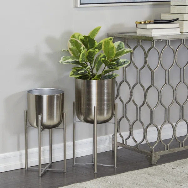 2-Piece Iron Pot Planter Set | Wayfair North America