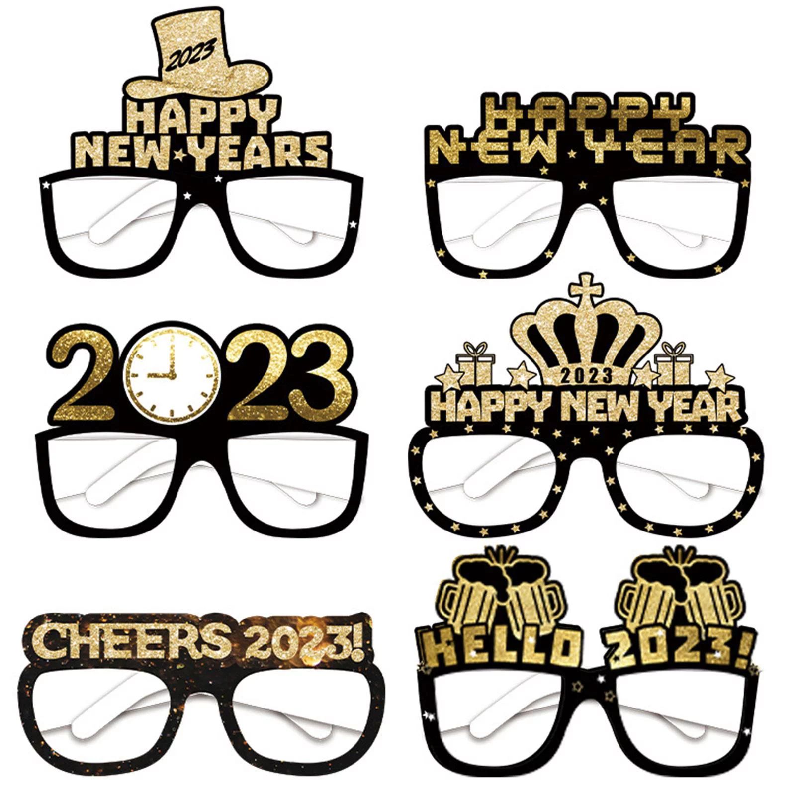 Party Photo Booth Props | Happy New Year Glasses 2023 | Eyeglasses Celebration Party Favor for 20... | Walmart (US)
