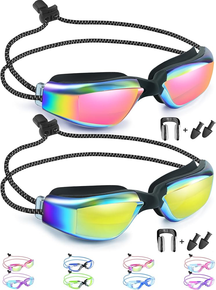 Vvinca Kids Swim Goggles with Bungee Strap No Leaking Anti Fog Toddler Goggles with Quick Adjust ... | Amazon (US)